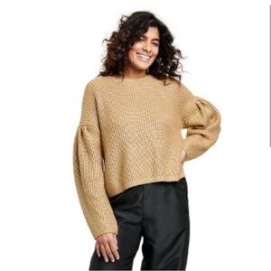 Kika Vargas for target chunky gold metallic sweater with ties